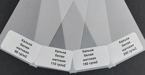 Калька Белая Матовая 90, 110, 150 и 200гр фото